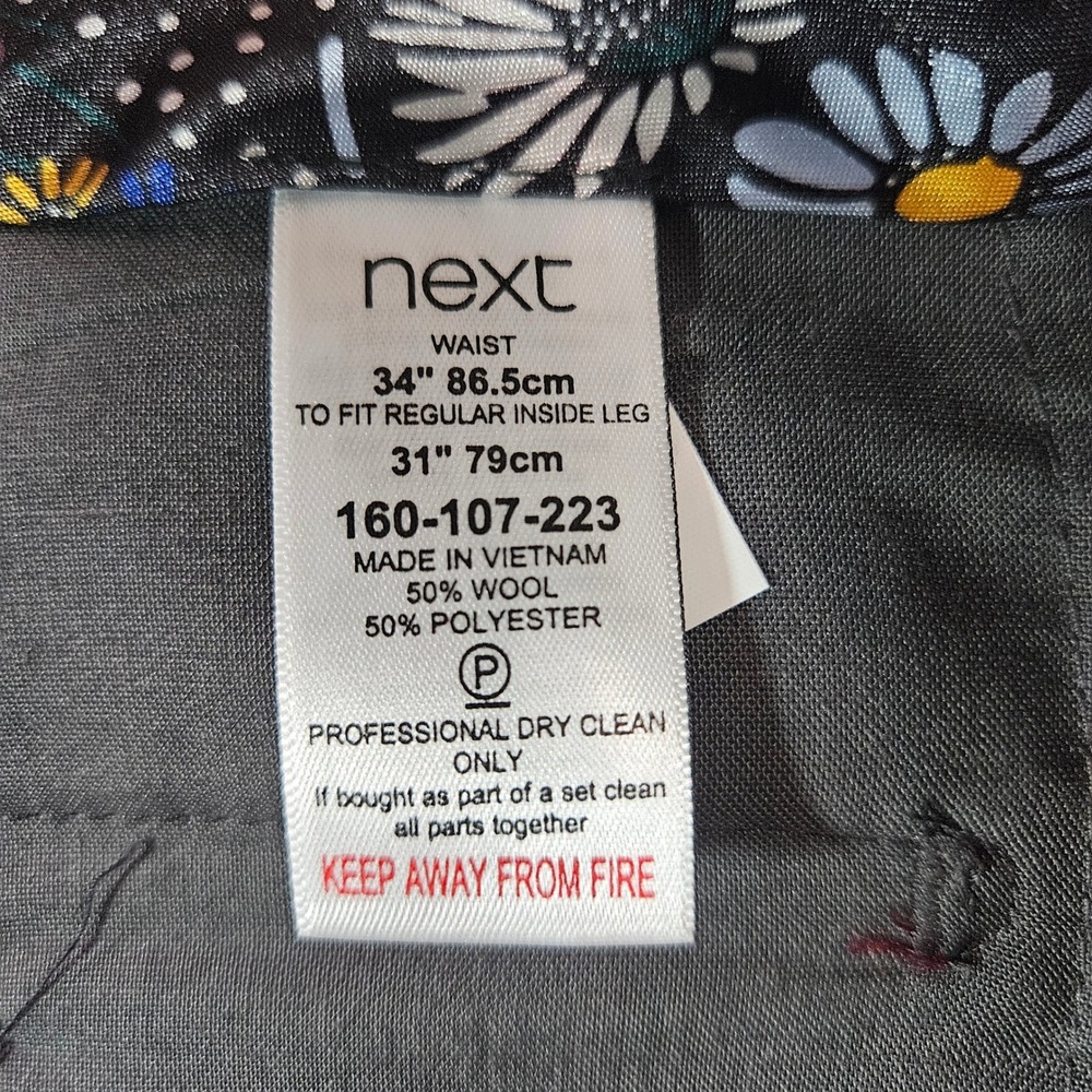Next Tailoring Mens Burgundy Wool Rich Blend Dress Pants 34x31 - Picture 4 of 11